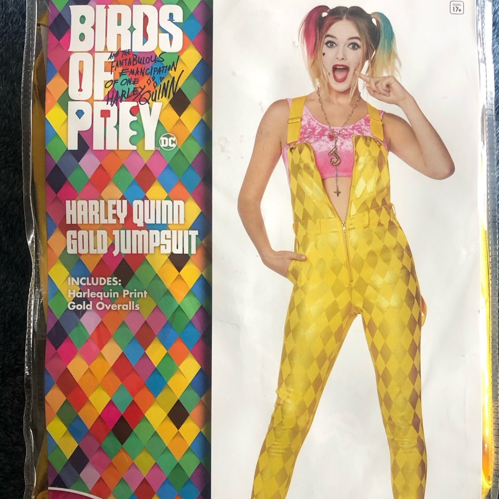 NWT Harley Quinn gold jumpsuit
